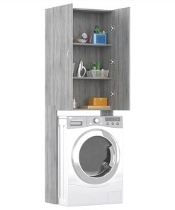 Washing Machine Cabinet Grey Sonoma 64x25.5x190 Cm 6 Washing Machine Cabinet Grey Sonoma 64x25.5x190 Cm -Room Washing Machine Cabinet Grey sonoma 64x25 5x190 cm 502742 4