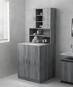 Washing Machine Cabinet Grey Sonoma 71x71.5x91.5 Cm