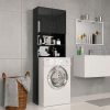 Washing Machine Cabinet High Gloss Black 64x25.5x190 Cm Chipboard -Room Washing Machine Cabinet High Gloss Black 64x25 5x190 cm Chipboard 428900 0