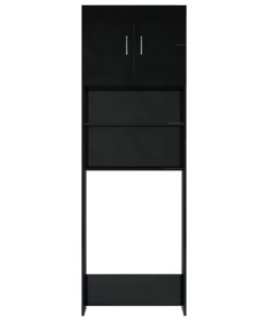 Washing Machine Cabinet High Gloss Black 64x25.5x190 Cm Chipboard -Room Washing Machine Cabinet High Gloss Black 64x25 5x190 cm Chipboard 428900 4