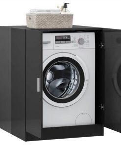 Washing Machine Cabinet High Gloss Grey 71x71.5x91.5 Cm 4 Washing Machine Cabinet High Gloss Grey 71x71.5x91.5 Cm -Room Washing Machine Cabinet High Gloss Grey 71x71 5x91 5 cm 486801 2