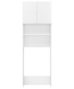 Washing Machine Cabinet High Gloss White 64x25.5x190 Cm Chipboard -Room Washing Machine Cabinet High Gloss White 64x25 5x190 cm Chipboard 428909 5