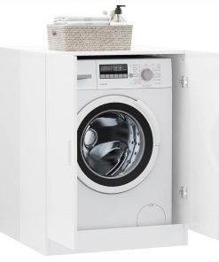 Washing Machine Cabinet High Gloss White 71x71.5x91.5 Cm -Room Washing Machine Cabinet High Gloss White 71x71 5x91 5 cm 486674 2