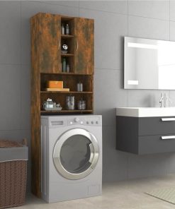 Washing Machine Cabinet Smoked Oak 64x25.5x190 Cm