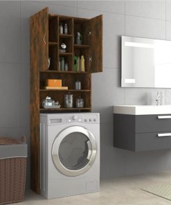 Washing Machine Cabinet Smoked Oak 64x25.5x190 Cm -Room Washing Machine Cabinet Smoked Oak 64x25 5x190 cm 513889 2