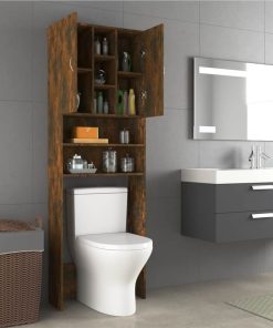 Washing Machine Cabinet Smoked Oak 64x25.5x190 Cm -Room Washing Machine Cabinet Smoked Oak 64x25 5x190 cm 513889 3