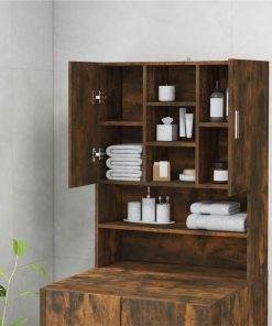 Washing Machine Cabinet Smoked Oak 70.5x25.5x90 Cm 4 Washing Machine Cabinet Smoked Oak 70.5x25.5x90 Cm -Room Washing Machine Cabinet Smoked Oak 70 5x25 5x90 cm 514651 2