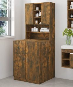 Washing Machine Cabinet Smoked Oak Engineered Wood
