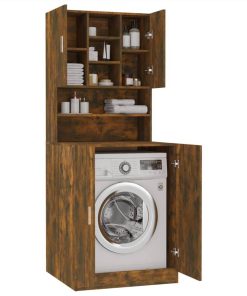 Washing Machine Cabinet Smoked Oak Engineered Wood -Room Washing Machine Cabinet Smoked Oak Engineered Wood 515324 3