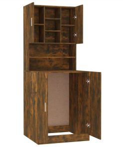 Washing Machine Cabinet Smoked Oak Engineered Wood -Room Washing Machine Cabinet Smoked Oak Engineered Wood 515324 5