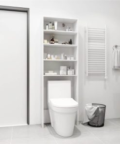 Washing Machine Cabinet White 64x24x190 Cm