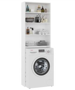 Washing Machine Cabinet White 64x24x190 Cm -Room Washing Machine Cabinet White 64x24x190 cm 486782 2