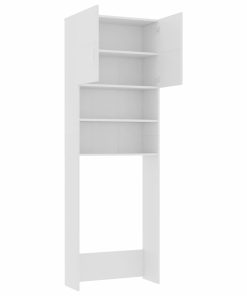 Washing Machine Cabinet White 64x25.5x190 Cm Chipboard -Room Washing Machine Cabinet White 64x25 5x190 cm Chipboard 428005 4