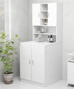 Washing Machine Cabinet White 70.5x25.5x90 Cm