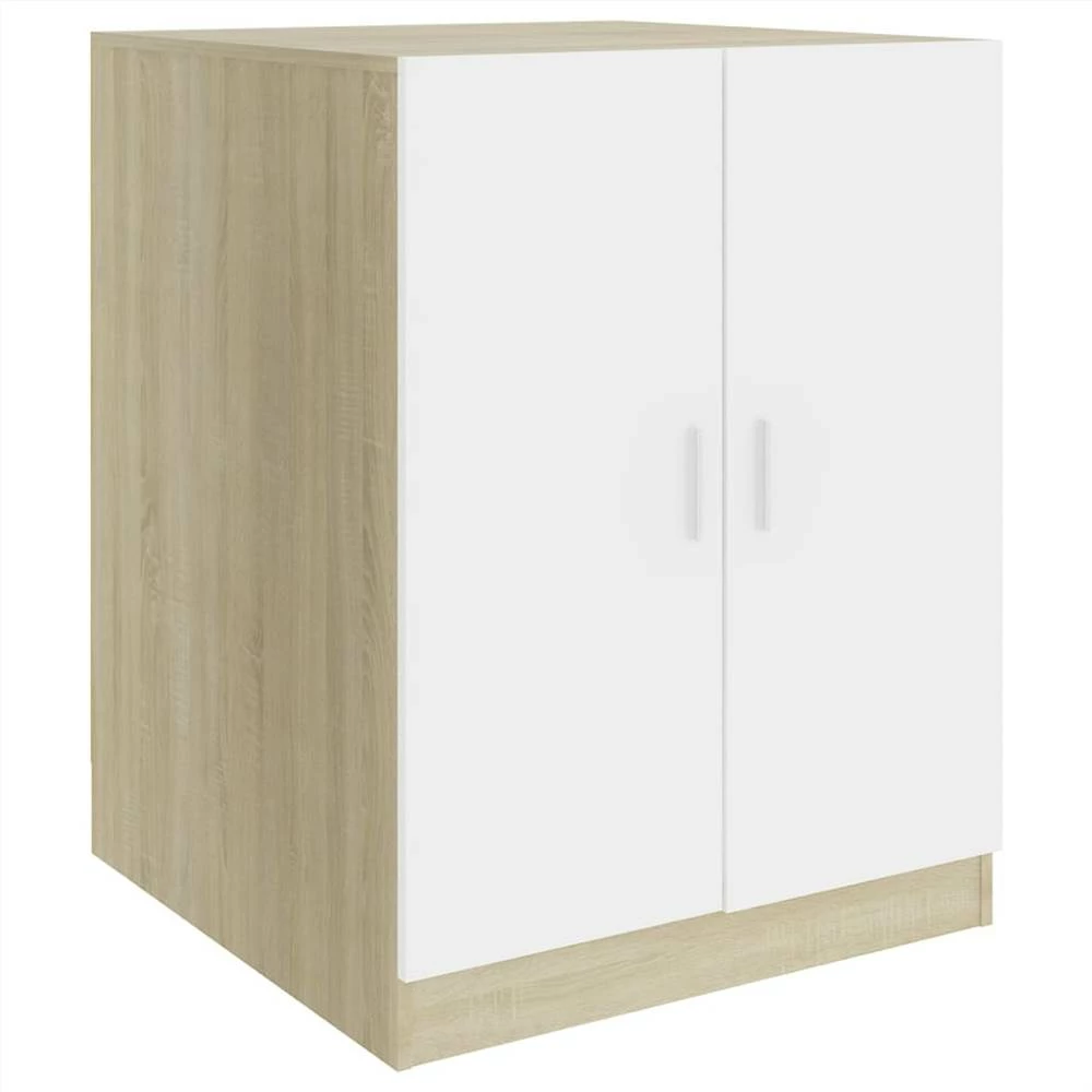 Washing Machine Cabinet White And Sonoma Oak 71x71.5x91.5 Cm - Image 2
