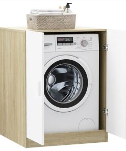 Washing Machine Cabinet White And Sonoma Oak 71x71.5x91.5 Cm 4 Washing Machine Cabinet White And Sonoma Oak 71x71.5x91.5 Cm -Room Washing Machine Cabinet White and Sonoma Oak 71x71 5x91 5 cm 486667 2