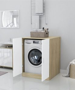 Washing Machine Cabinet White And Sonoma Oak 71x71.5x91.5 Cm 5 Washing Machine Cabinet White And Sonoma Oak 71x71.5x91.5 Cm -Room Washing Machine Cabinet White and Sonoma Oak 71x71 5x91 5 cm 486667 3