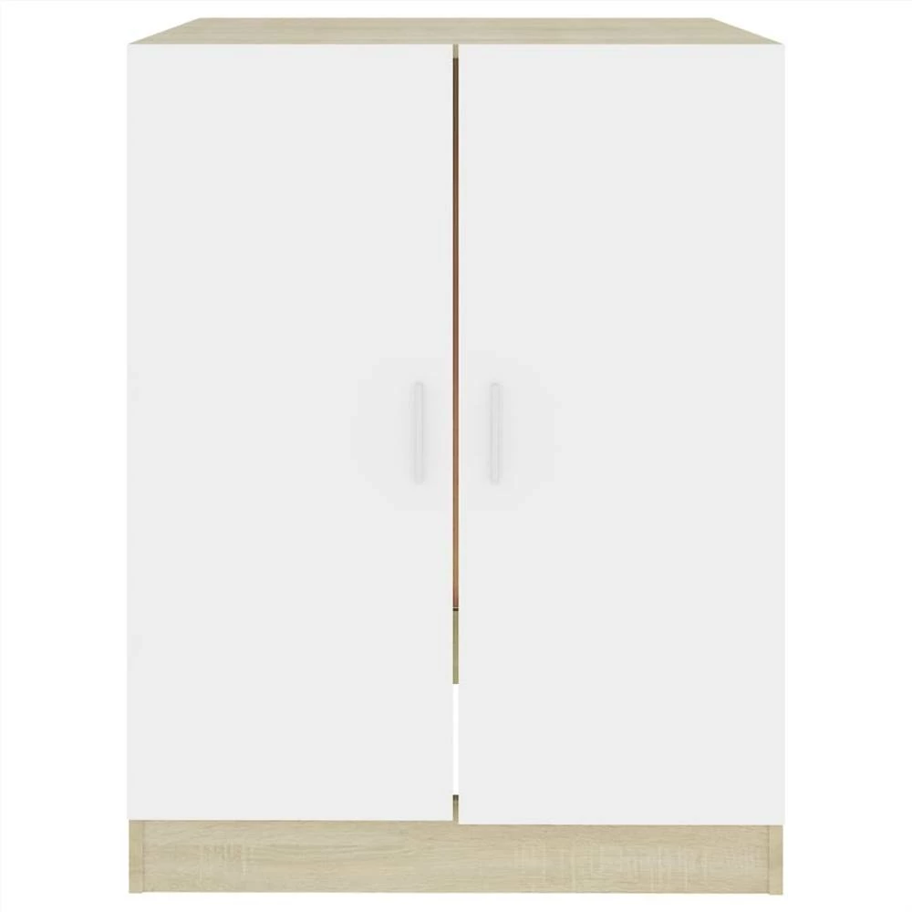 Washing Machine Cabinet White And Sonoma Oak 71x71.5x91.5 Cm - Image 5