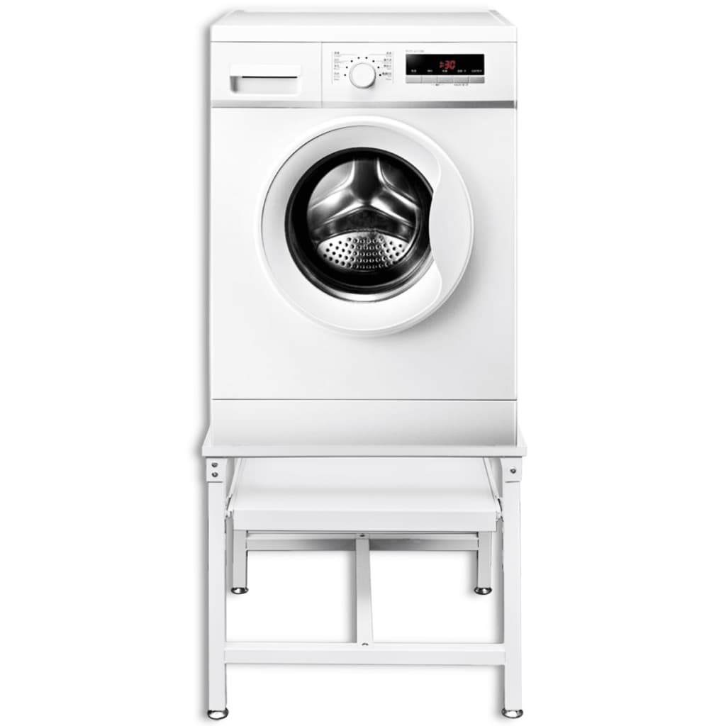 Washing Machine Pedestal with Pull-Out Shelf White Washing Machine Pedestal With Pull-Out Shelf White -Room Washing Machine Pedestal with Pull Out Shelf White 428020 1