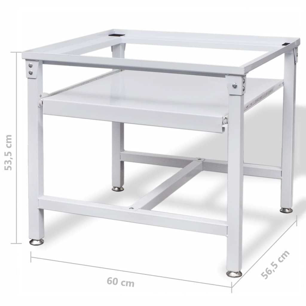 Washing Machine Pedestal with Pull-Out Shelf White Washing Machine Pedestal With Pull-Out Shelf White -Room Washing Machine Pedestal with Pull Out Shelf White 428020 4