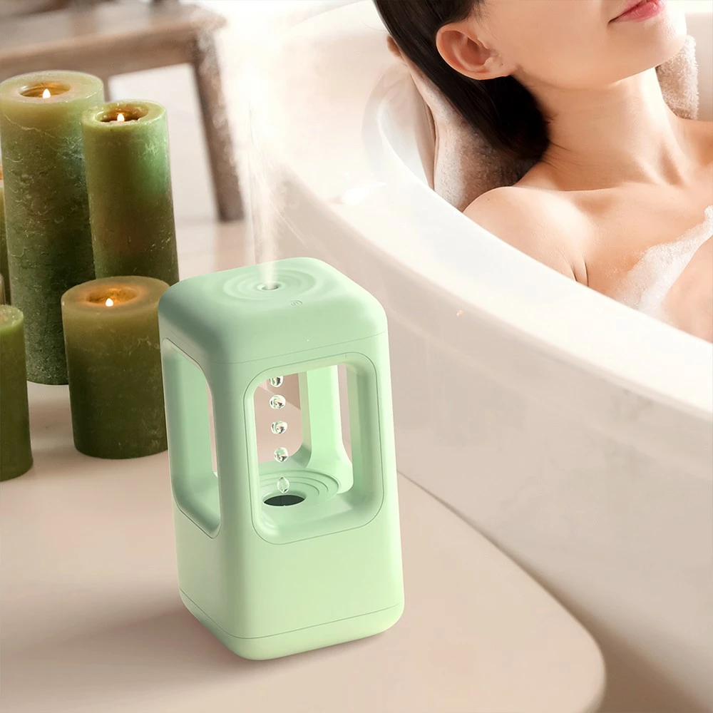 Winben Anti Gravity Levitating Water Drop Humidifier, Essential Oil Incense, 600ml Water Tank, Dual Humidification Mode, EU Plug - Green - Image 3