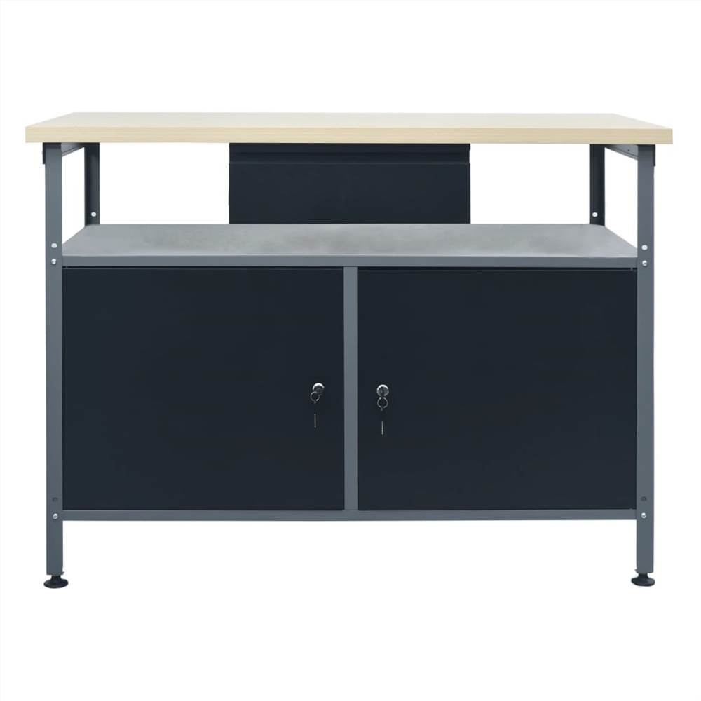 Workbench Black 120x60x85 cm Steel Workbench Black 120x60x85 Cm Steel -Room Workbench Black 120x60x85 cm Steel 451582 1
