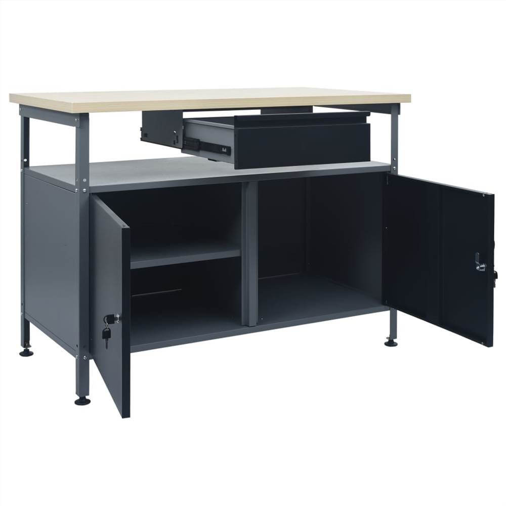 Workbench Black 120x60x85 cm Steel Workbench Black 120x60x85 Cm Steel -Room Workbench Black 120x60x85 cm Steel 451582 4
