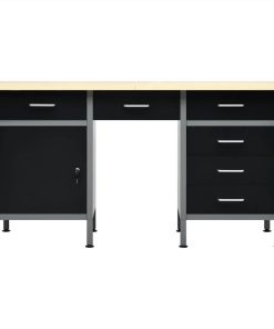 Workbench Black 160x60x85 Cm Steel -Room Workbench Black 160x60x85 cm Steel 451568 3