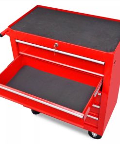 Workshop Tool Trolley 5 Drawers Red -Room Workshop Tool Trolley 5 Drawers Red 443415 2