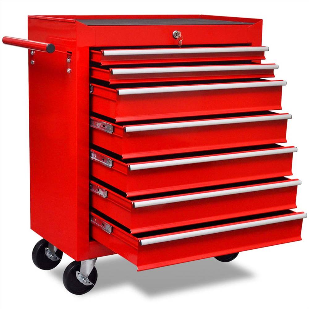 Workshop Tool Trolley 7 Drawers Red Workshop Tool Trolley 7 Drawers Red -Room Workshop Tool Trolley 7 Drawers Red 445900 0