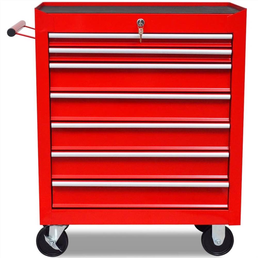 Workshop Tool Trolley 7 Drawers Red Workshop Tool Trolley 7 Drawers Red -Room Workshop Tool Trolley 7 Drawers Red 445900 3