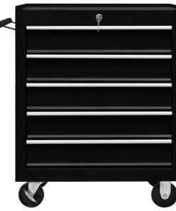 Workshop Tool Trolley With 5 Drawers Black 5 Workshop Tool Trolley With 5 Drawers Black -Room Workshop Tool Trolley with 5 Drawers Black 452768 3