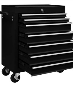 Workshop Tool Trolley With 7 Drawers Black -Room Workshop Tool Trolley with 7 Drawers Black 448911 2