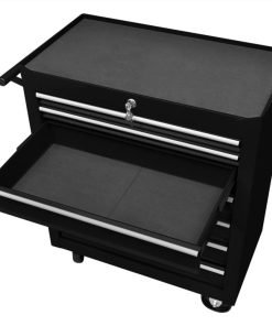 Workshop Tool Trolley With 7 Drawers Black -Room Workshop Tool Trolley with 7 Drawers Black 448911 4