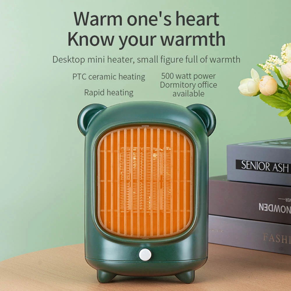 YND-500 500W Desktop Mini Electric Heater, PTC Ceramic Flame Retardant Portable Space Heater, Low Noise - UK Plug - Image 2