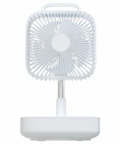 GoZheec Smart Portable Folding Fan Adjustable Angle Mute Shaking Head Four Modes 10000mAh Battery Removable Cleaning For Office Outdoor Summer Cooling - White