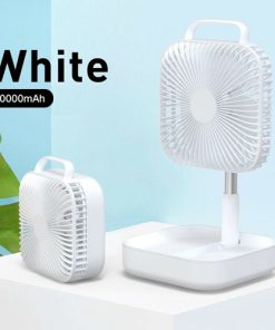GoZheec Smart Portable Folding Fan Adjustable Angle Mute Shaking Head Four Modes 10000mAh Battery Removable Cleaning For Office Outdoor Summer Cooling - White -Room smart portable folding fan screwdriver dust bag 1596528193308