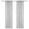VidaXL Curtains With Metal Rings 2 Pcs Cotton 140x245 Cm Green Stripe -Room vidaXL Curtains with Metal Rings 2 pcs Cotton 140x245 cm Green Stripe 427126 0