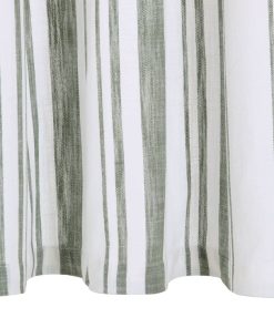 VidaXL Curtains With Metal Rings 2 Pcs Cotton 140x245 Cm Green Stripe -Room vidaXL Curtains with Metal Rings 2 pcs Cotton 140x245 cm Green Stripe 427126 2
