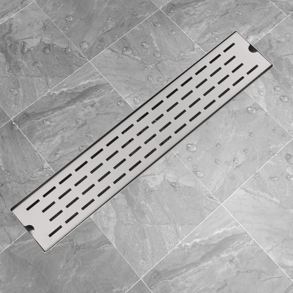 vidaXL Linear Shower Drain Line 630x140 mm Stainless Steel VidaXL Linear Shower Drain Line 630x140 Mm Stainless Steel -Room vidaXL Linear Shower Drain Line 630x140 mm Stainless Steel 427127 0
