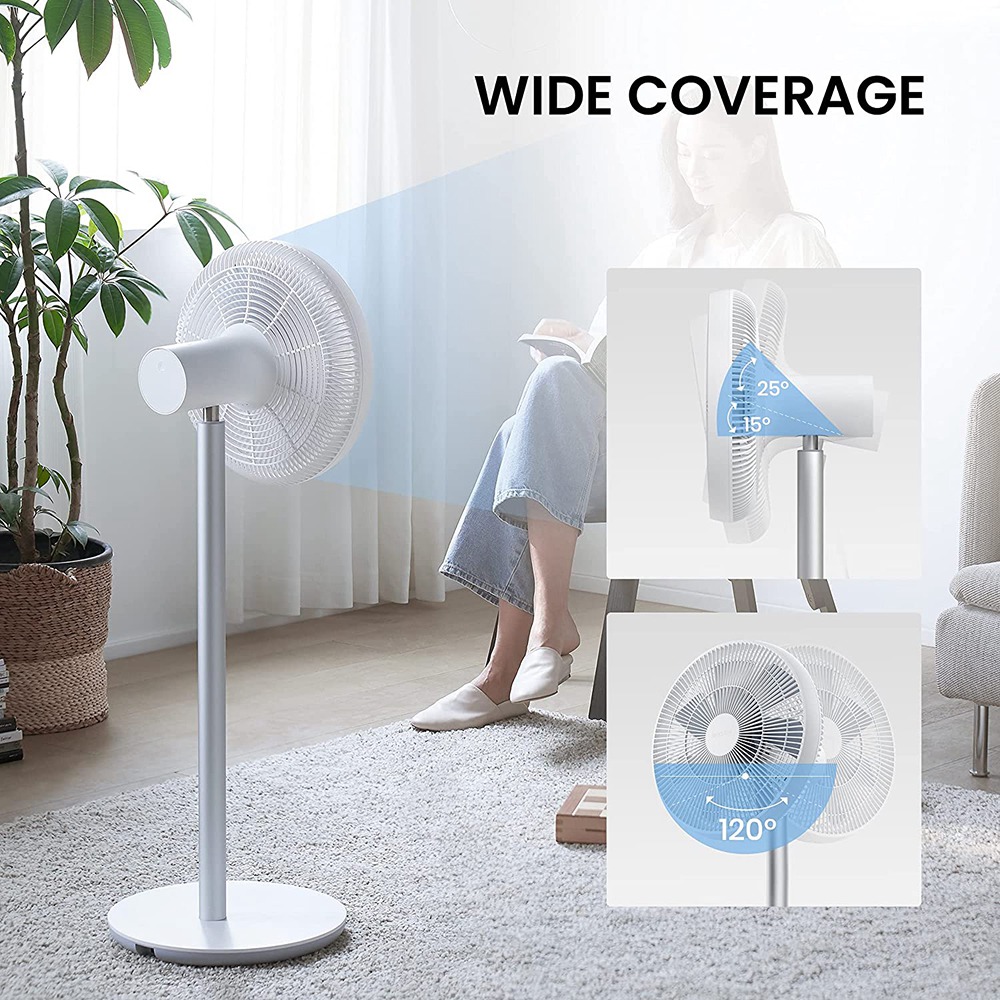 Xiaomi Smartmi Smart Floor Fan 3 DC Frequency Natural Wind Cordless Portable Rechargeable Standing Fan Lightweight Flexible Air Circulation Fan 220V 2800mAh 7 Blades Low Noise LED Display with AI Voice/Bluetooth/APP Remote Control - White Xiaomi Smartmi Smart Floor Fan 3 DC Frequency Natural Wind Cordless Portable Rechargeable Standing Fan Lightweight Flexible Air Circulation Fan 220V 2800mAh 7 Blades Low Noise LED Display With AI Voice/Bluetooth/APP Remote Control - White -Room xiaomi smartmi smart floor fan 3 dc frequency natural wind white 1626260445519