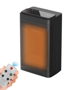 YND-1200D 1500W Desktop Mini Electric Heater, PTC Ceramic Space Heater, Remote Control, Touch Screen, 3-Gear Adjustment - EU Plug